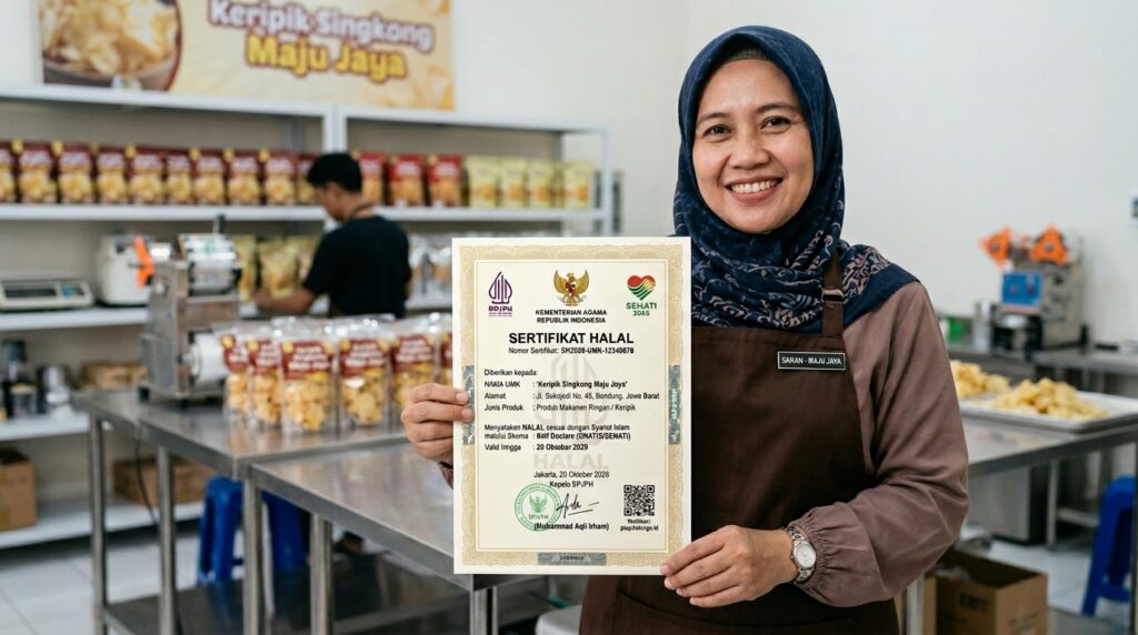 Contoh sertifikat halal gratis UMK dari BPJPH Kementerian Agama Republik Indonesia